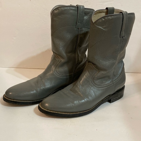 COWTOWN Gray Leather Cowboy Mexico Boots Women's Size 10 - Picture 1 of 13